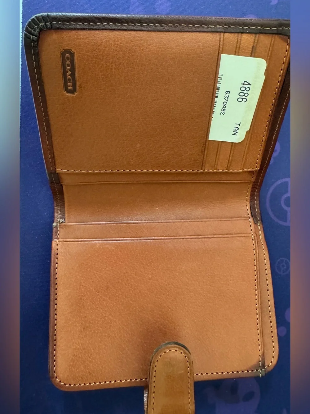 Coach Tan Leather Snap Wallet